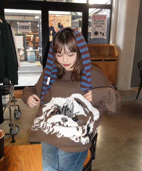 shesame(シーセム)の「jacquard dog knit(ニット/セーター・レディース・アイボリー/ブラウン/ネイビー・LARGE/MEDIUM)」の16枚目の写真