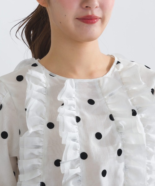 PICCIN PERLA(ピッチンペルラ)の「【セットアップ可能】シアードットフリルブラウス(シャツ/ブラウス・レディース・オフホワイト/ブラック・M)」の19枚目の写真