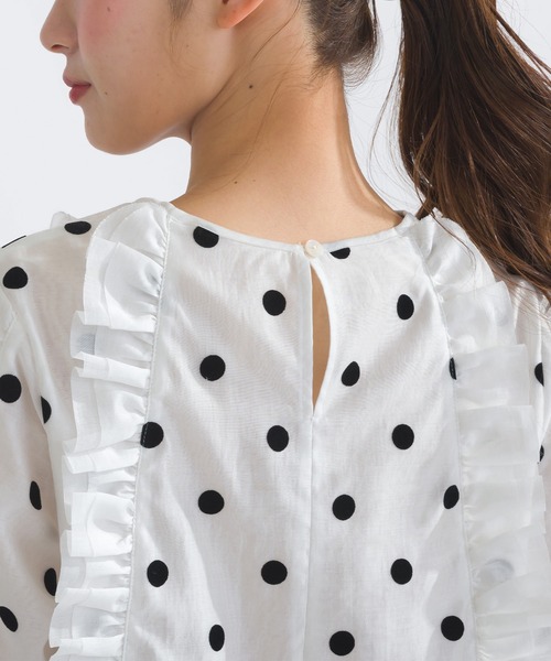 PICCIN PERLA(ピッチンペルラ)の「【セットアップ可能】シアードットフリルブラウス(シャツ/ブラウス・レディース・オフホワイト/ブラック・M)」の20枚目の写真