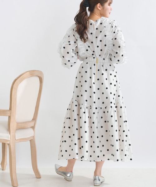 PICCIN PERLA(ピッチンペルラ)の「【セットアップ可能】シアードットフリルブラウス(シャツ/ブラウス・レディース・オフホワイト/ブラック・M)」の9枚目の写真