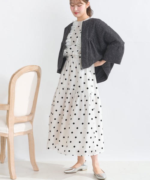 PICCIN PERLA(ピッチンペルラ)の「【セットアップ可能】シアードットフリルブラウス(シャツ/ブラウス・レディース・オフホワイト/ブラック・M)」の10枚目の写真