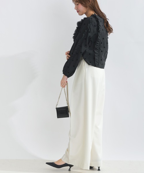 PICCIN PERLA(ピッチンペルラ)の「【セットアップ可能】シアードットフリルブラウス(シャツ/ブラウス・レディース・オフホワイト/ブラック・M)」の17枚目の写真