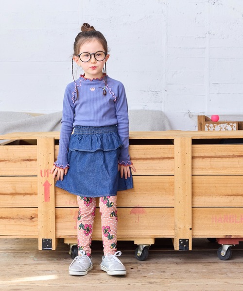 Life Support Products（ライフサポートプロダクツ）の「【COTTON from U.S.A】デニムキャミチュニック（チュニック・キッズ・ストライプ/キナリ/ネイビー・120/130/140/150/80/90/95/100/110）」の8枚目の写真