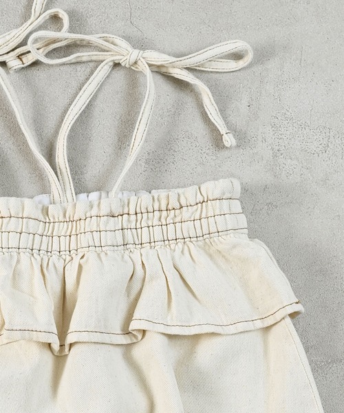 Life Support Products（ライフサポートプロダクツ）の「【COTTON from U.S.A】デニムキャミチュニック（チュニック・キッズ・ストライプ/キナリ/ネイビー・120/130/140/150/80/90/95/100/110）」の16枚目の写真