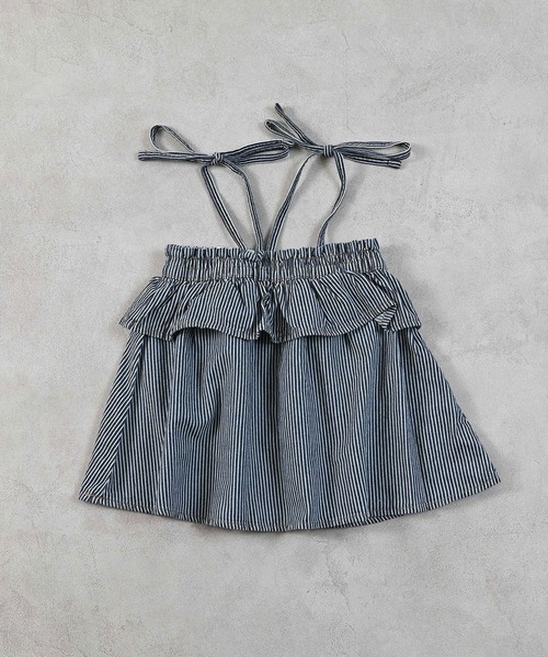 Life Support Products（ライフサポートプロダクツ）の「【COTTON from U.S.A】デニムキャミチュニック（チュニック・キッズ・ストライプ/キナリ/ネイビー・120/130/140/150/80/90/95/100/110）」の10枚目の写真