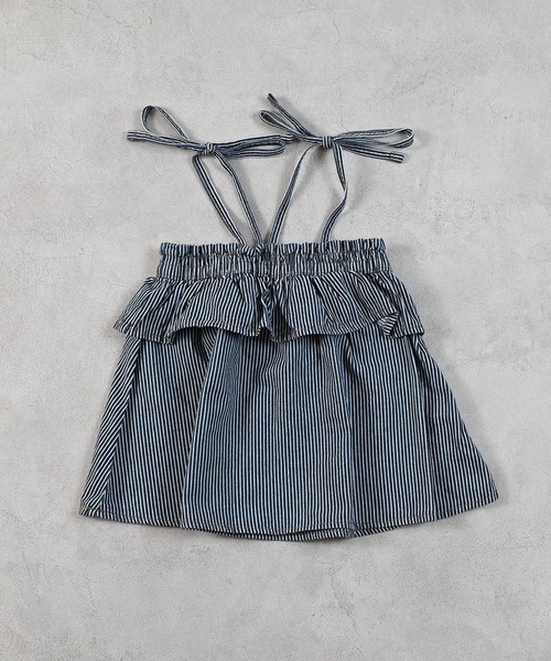 Life Support Products（ライフサポートプロダクツ）の「【COTTON from U.S.A】デニムキャミチュニック（チュニック・キッズ・ストライプ/キナリ/ネイビー・120/130/140/150/80/90/95/100/110）」の11枚目の写真