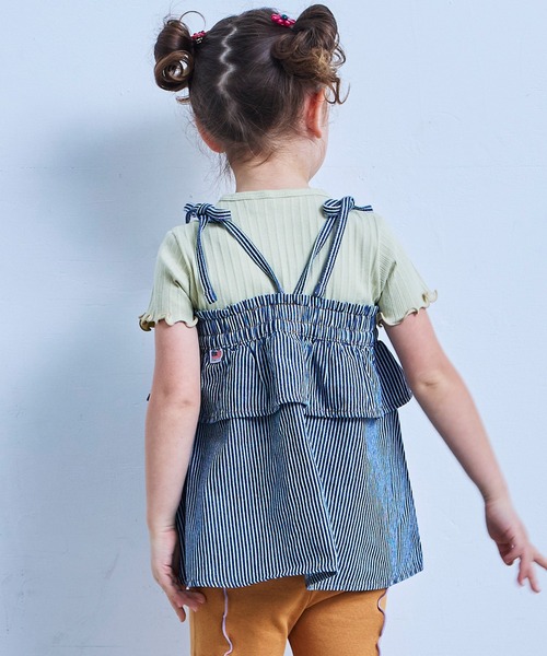 Life Support Products（ライフサポートプロダクツ）の「【COTTON from U.S.A】デニムキャミチュニック（チュニック・キッズ・ストライプ/キナリ/ネイビー・120/130/140/150/80/90/95/100/110）」の22枚目の写真