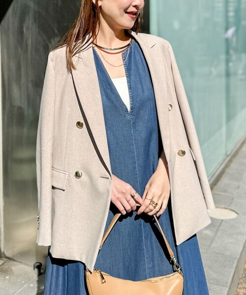 NOLLEY’S Sophi（ノーリーズソフィ）の「《セットアップ対応》ウォッシャブルドライダブルジャケット（テーラードジャケット・レディース・ベージュ/オフホワイト/ネイビー・38/36/34）」の6枚目の写真