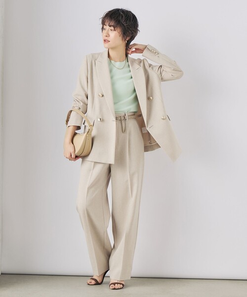 NOLLEY’S Sophi（ノーリーズソフィ）の「《セットアップ対応》ウォッシャブルドライダブルジャケット（テーラードジャケット・レディース・ベージュ/オフホワイト/ネイビー・38/36/34）」の14枚目の写真