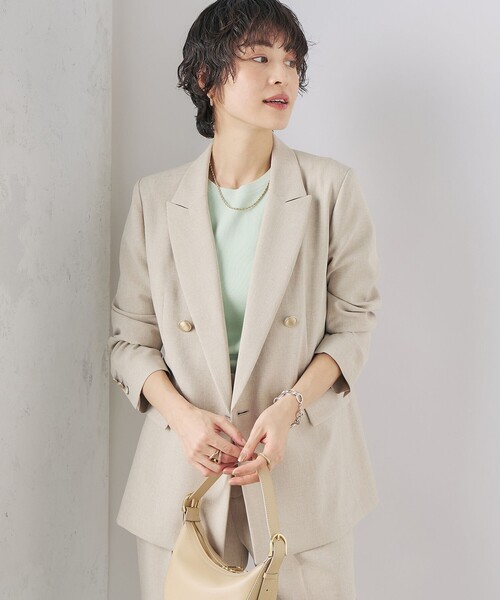 NOLLEY’S Sophi（ノーリーズソフィ）の「《セットアップ対応》ウォッシャブルドライダブルジャケット（テーラードジャケット・レディース・ベージュ/オフホワイト/ネイビー・38/36/34）」の17枚目の写真