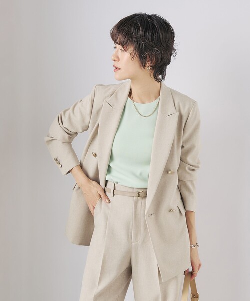 NOLLEY’S Sophi（ノーリーズソフィ）の「《セットアップ対応》ウォッシャブルドライダブルジャケット（テーラードジャケット・レディース・ベージュ/オフホワイト/ネイビー・38/36/34）」の20枚目の写真