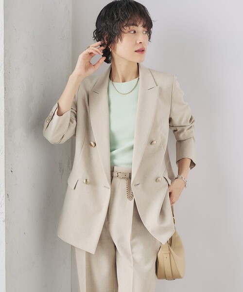 NOLLEY’S Sophi（ノーリーズソフィ）の「《セットアップ対応》ウォッシャブルドライダブルジャケット（テーラードジャケット・レディース・ベージュ/オフホワイト/ネイビー・38/36/34）」の21枚目の写真