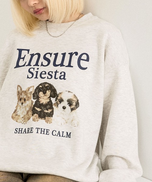 vintage 犬スウェット スウェット ヴィンテージ90s アニマル 犬ドック 刺繍ロゴ 紫ナス