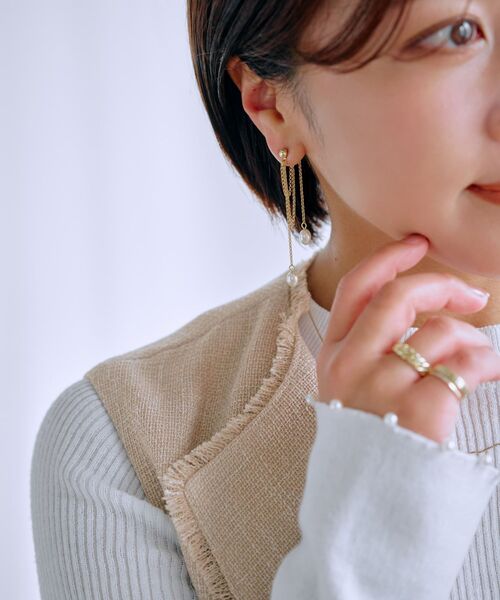kyondさん専用】orgablanica ロングチェーンピアス/パール