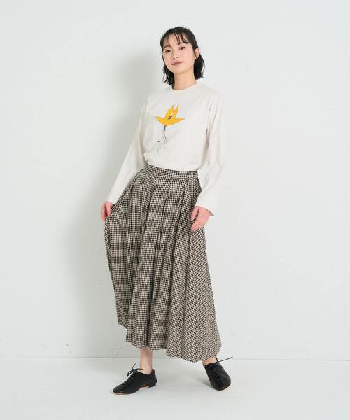 conges payes ADIEU TRISTESSE(コンジェ ペイエ アデュートリステス)の「タックフレアスカート(スカート・レディース・チェック/インディゴブルー・38)」の7枚目の写真