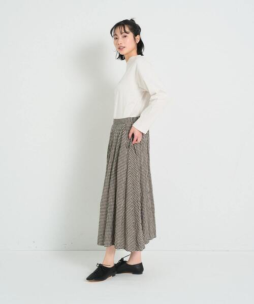 conges payes ADIEU TRISTESSE(コンジェ ペイエ アデュートリステス)の「タックフレアスカート(スカート・レディース・チェック/インディゴブルー・38)」の8枚目の写真