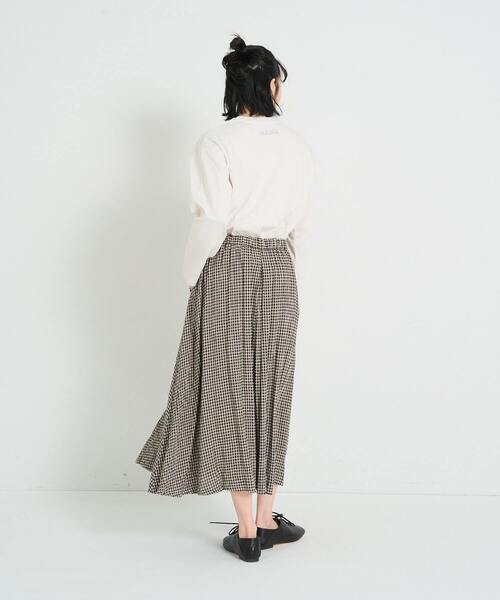conges payes ADIEU TRISTESSE(コンジェ ペイエ アデュートリステス)の「タックフレアスカート(スカート・レディース・チェック/インディゴブルー・38)」の9枚目の写真