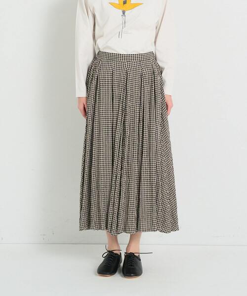 conges payes ADIEU TRISTESSE(コンジェ ペイエ アデュートリステス)の「タックフレアスカート(スカート・レディース・チェック/インディゴブルー・38)」の10枚目の写真