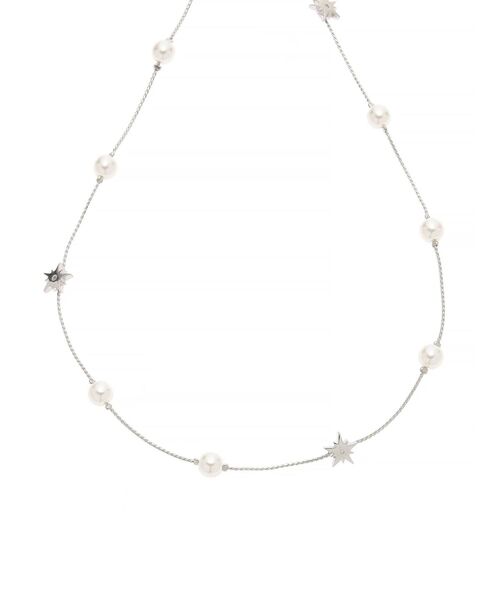 LAGUNAMOON（ラグナムーン）の「LADYフェイクパールスターミックスネックレス（ネックレス・レディース・シルバー/ゴールド・FREE）」の5枚目の写真
