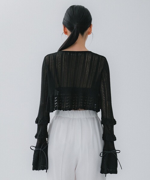 tanakadaisuke/タナカダイスケ】double ribbon knit cardigan/秋