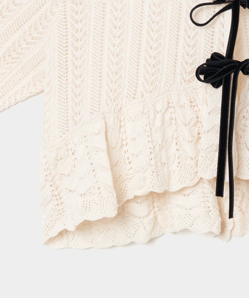 tanakadaisuke/タナカダイスケ】double ribbon knit cardigan