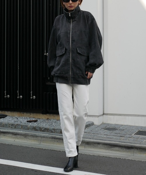 My shawty(マイシャウティー)の「denim stand over blouson(ブルゾン・レディース・ブルー/ブラック・FREE)」の7枚目の写真