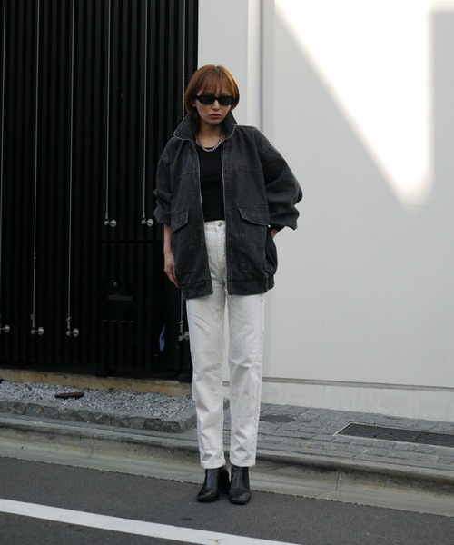 My shawty(マイシャウティー)の「denim stand over blouson(ブルゾン・レディース・ブルー/ブラック・FREE)」の3枚目の写真