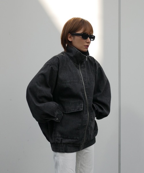My shawty(マイシャウティー)の「denim stand over blouson(ブルゾン・レディース・ブルー/ブラック・FREE)」の11枚目の写真