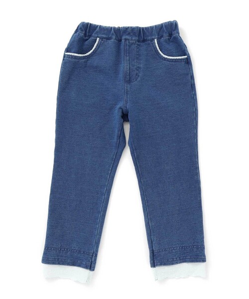 SLAP SLIP(スラップスリップ)の「裾レースデニムカプリパンツ(80~130cm)(デニムパンツ・キッズ・ネイビー/ブルー・120cm/130cm/100cm/80cm/90cm/110cm)」の8枚目の写真