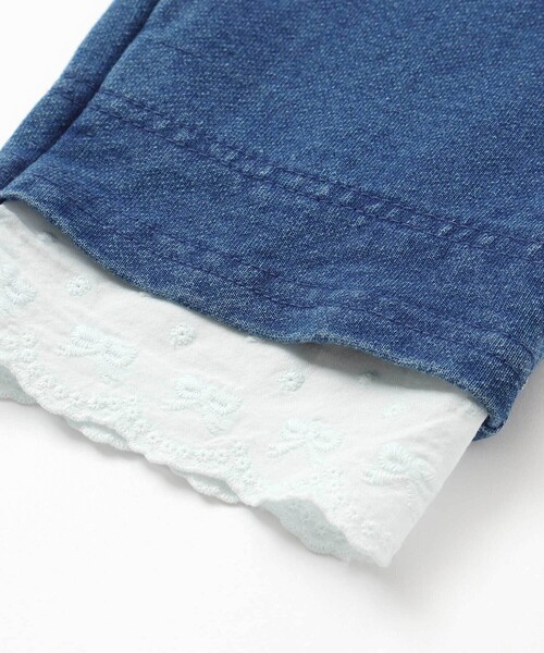 SLAP SLIP(スラップスリップ)の「裾レースデニムカプリパンツ(80~130cm)(デニムパンツ・キッズ・ネイビー/ブルー・120cm/130cm/100cm/80cm/90cm/110cm)」の12枚目の写真