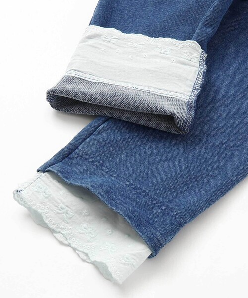 SLAP SLIP(スラップスリップ)の「裾レースデニムカプリパンツ(80~130cm)(デニムパンツ・キッズ・ネイビー/ブルー・120cm/130cm/100cm/80cm/90cm/110cm)」の13枚目の写真
