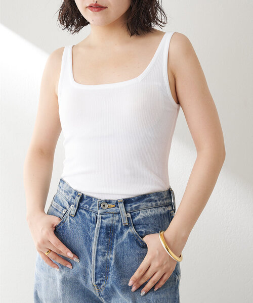 新品　ドゥーズィエムクラス RIB タンクトップ☆アパルトモン　ウィムガゼット Whim Gazette（ウィムガゼット）の「カップツキRIBタンク（T