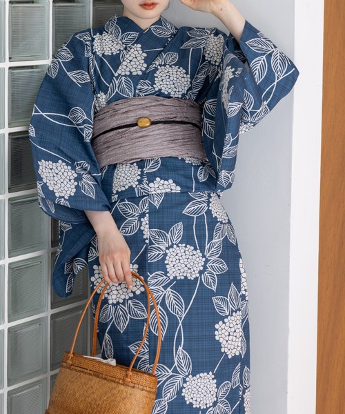 【ZOZO売切れ商品＊セール中】浴衣館グレース　こだわり浴衣5点セット　青・秋桜 こだわり浴衣5点セット（浴衣）｜ゆかた館グレース（ユカタカン