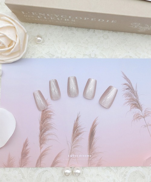 Lace Ladies（レースレディース）の「選べる2タイプ ラメ レイヤード ネイルチップ セット（ネイルシール/ネイルチップ・レディース・ベージュ系1/ベージュ系2・FREE）」の9枚目の写真