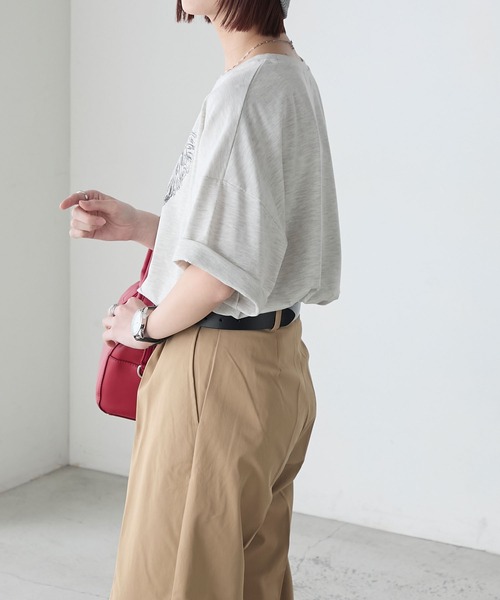 BONLECILL(ボンルシール)の「DOGプリントT(シュナウザー)(Tシャツ/カットソー・レディース・オートミール/ブルー/オフホワイト・FREE)」の14枚目の写真