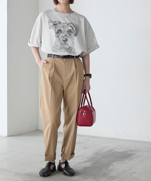 BONLECILL(ボンルシール)の「DOGプリントT(シュナウザー)(Tシャツ/カットソー・レディース・オートミール/ブルー/オフホワイト・FREE)」の16枚目の写真