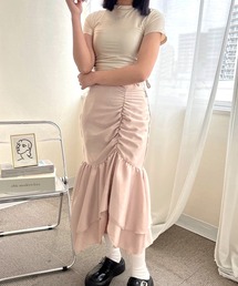 シャーリングロングスカート