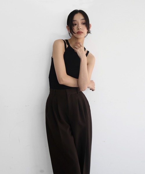 hellam（へラム）の「ホルターネックアメスリタンク（タンクトップ・レディース・ブラウン/ブラック/オフホワイト/杢グレー・FREE）」の15枚目の写真