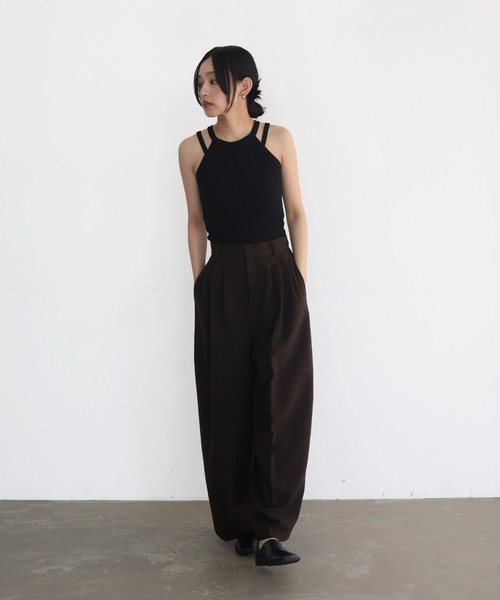 hellam（へラム）の「ホルターネックアメスリタンク（タンクトップ・レディース・ブラウン/ブラック/オフホワイト/杢グレー・FREE）」の18枚目の写真