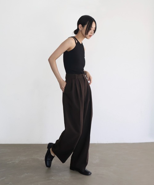 hellam（へラム）の「ホルターネックアメスリタンク（タンクトップ・レディース・ブラウン/ブラック/オフホワイト/杢グレー・FREE）」の19枚目の写真