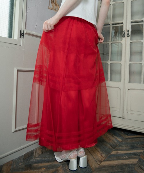 monepine（モネピネ）の「2way layered tulle skirt/2wayレイヤードチュールスカート（スカート・レディース・ホワイト/レッド/ライトブルー・FREE）」の16枚目の写真
