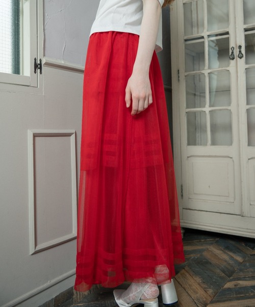 monepine（モネピネ）の「2way layered tulle skirt/2wayレイヤードチュールスカート（スカート・レディース・ホワイト/レッド/ライトブルー・FREE）」の17枚目の写真