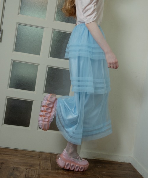 monepine（モネピネ）の「2way layered tulle skirt/2wayレイヤードチュールスカート（スカート・レディース・ホワイト/レッド/ライトブルー・FREE）」の12枚目の写真