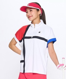 le coq sportif GOLF（ルコックスポルティフゴルフ）の「（ワイドシルエット）カラーブロックハーフジップ半袖シャツ（Tシャツ/カットソー）」