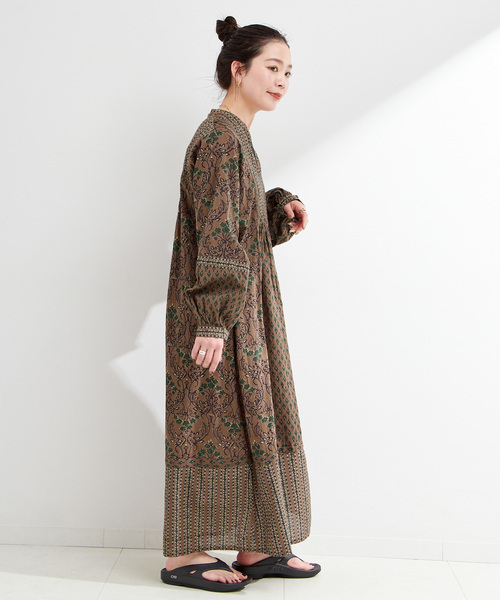 【韓国発】プリンセスネックベルベットワンピース Girls' Dress Gold Velvet Spliced Embroidered Spring and