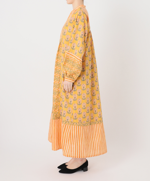 B.C STOCK（ベーセーストック）の「パネルプリントワンピース（ワンピース・レディース・ブルー/ブラウン/イエロー・FREE）」の8枚目の写真