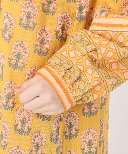 B.C STOCK（ベーセーストック）の「パネルプリントワンピース（ワンピース・レディース・ブルー/ブラウン/イエロー・FREE）」の12枚目の写真