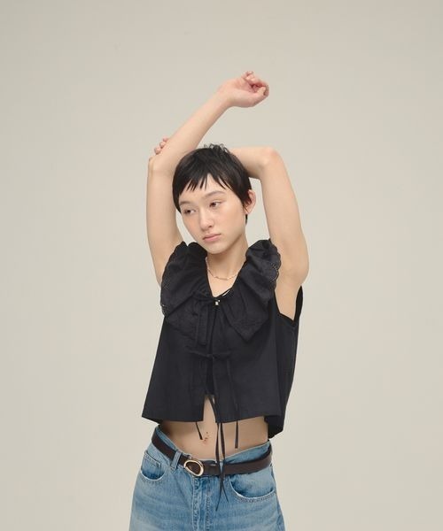 eL(エル)の「【eL】scalloped Collar Shirt/254419(シャツ/ブラウス・レディース・オフホワイト/ブラック・FREE)」の19枚目の写真