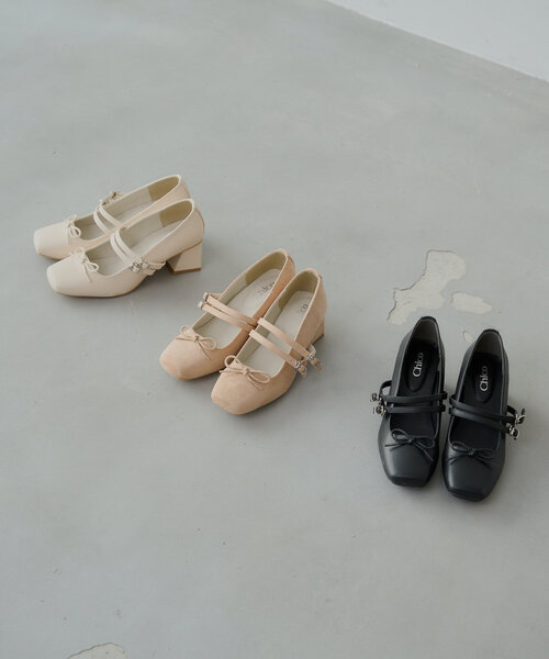 Chico(チコ)の「リボンヒールバレエシューズ(パンプス・レディース・ピンクベージュ/アイボリー/ブラック系その他/ブラック・MEDIUM/SMALL/LARGE)」の14枚目の写真