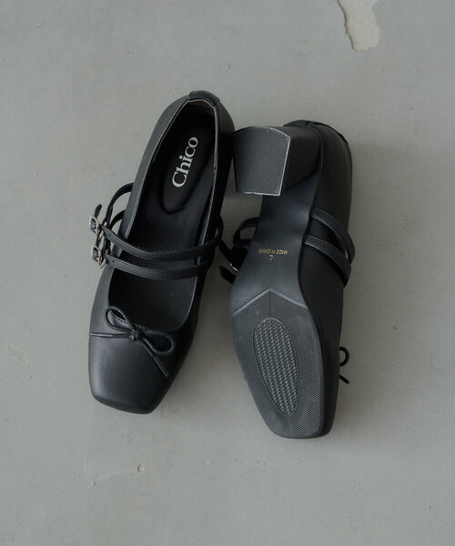 Chico(チコ)の「リボンヒールバレエシューズ(パンプス・レディース・ピンクベージュ/アイボリー/ブラック系その他/ブラック・MEDIUM/SMALL/LARGE)」の6枚目の写真